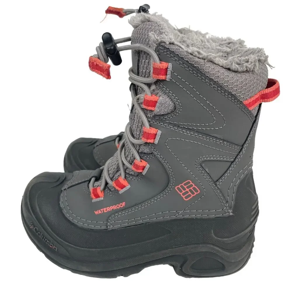Columbia Bugaboot III Gray Pink Insulated Waterproof Boot Size 1 (Little kid)